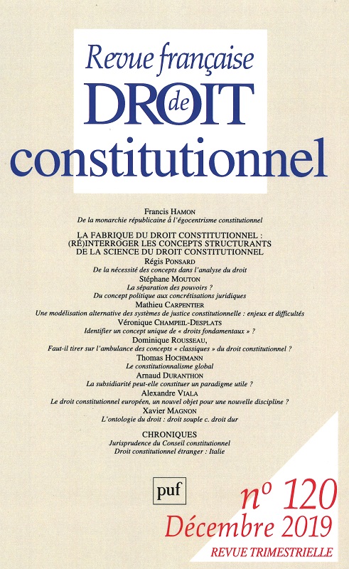 REVUE FRANCAISE DE DROIT CONSTITUTIONNEL