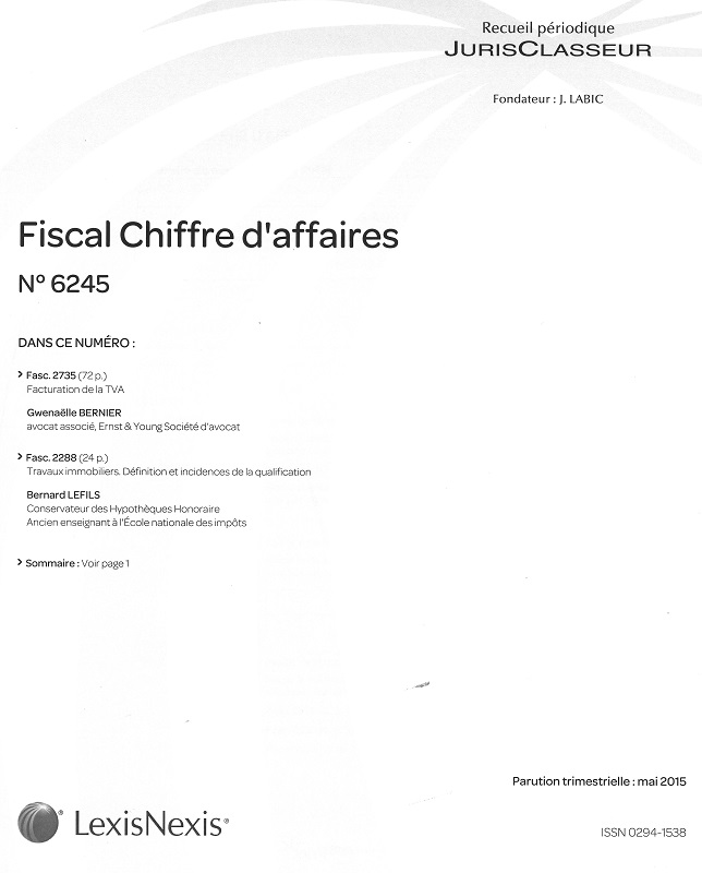 JURIS CLASSEUR FISCAL CHIFFRE D'AFFAIRES