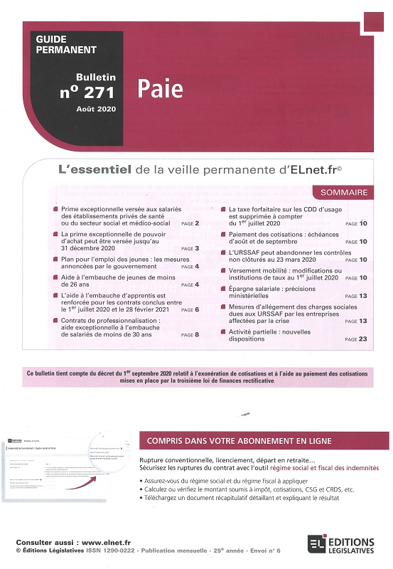 GUIDE PERMANENT PAIE - Bulletin