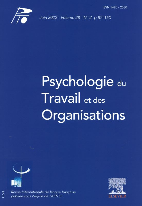 PSYCHOLOGIE DU TRAVAIL ET DES ORGANISATIONS